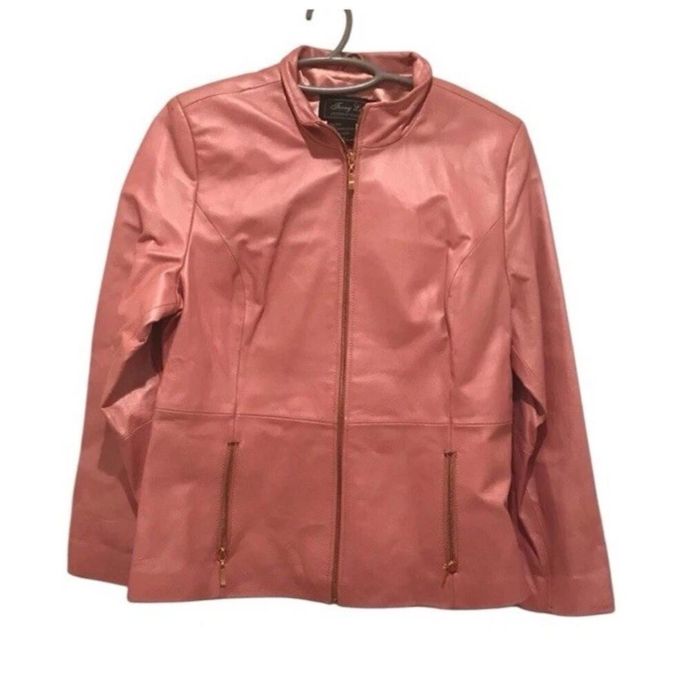 Vintage Pink Leather Jacket Women’s Small Moto Biker Y2K Barbiecore‎ Small